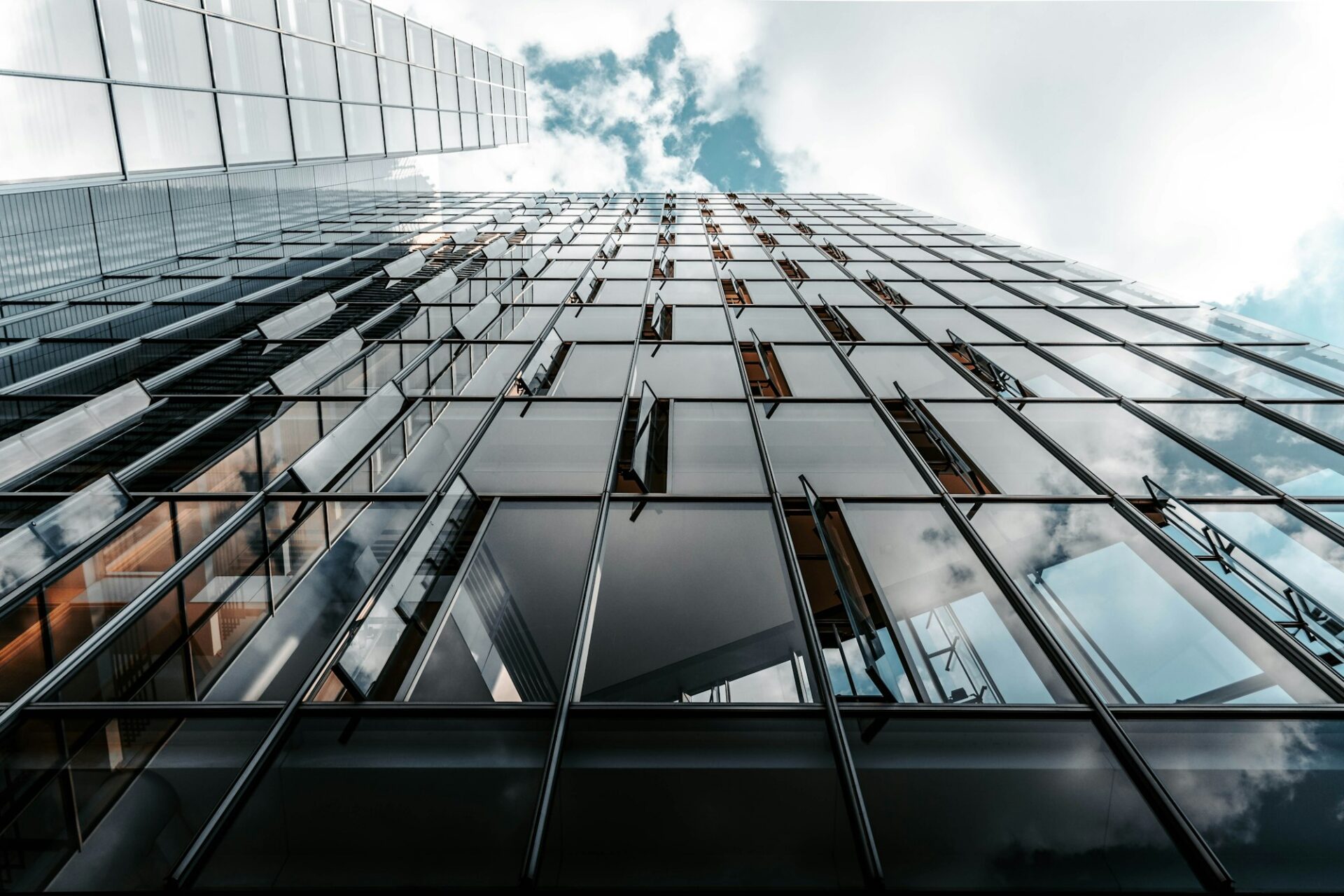 Glass high-rise building facade